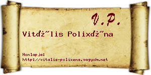 Vitális Polixéna névjegykártya